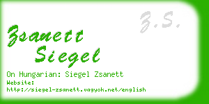 zsanett siegel business card